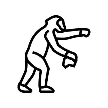 Australopithecus human evolution line icon vector illustration 스톡 일러스트