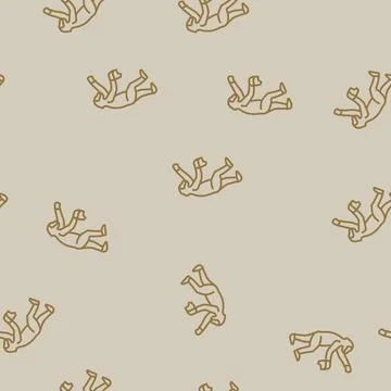 Australopithecus human evolution line seamless pattern Stock Illustration