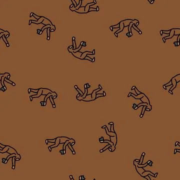 Australopithecus human evolution vector seamless pattern Stock Illustration