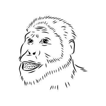 Australopithecus, vector sketchl. Graphic sketch. Vector Illustrazione stock