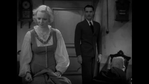 AUSTRIA - 1932 - in this drama, a manipulative man asks a married woman to kiss Stock Footage 337955506