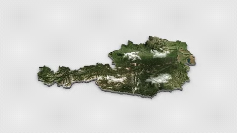Austria 3D Country Map Animation Transparent Alpha Video stock 279499983
