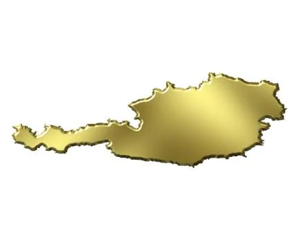 Austria 3d golden map Stock Illustration