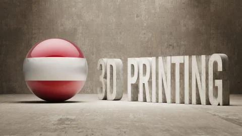 Austria.  3d Printing Concept 스톡 일러스트