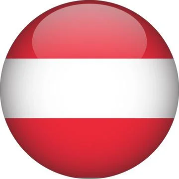 Austria 3D Rounded Flag Vector Stock Illustration