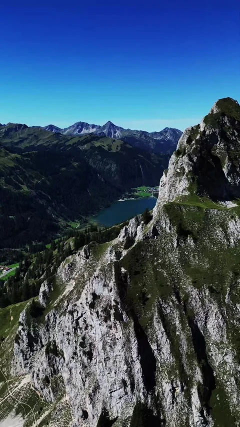 Austria Alps Mountain Drone 4K Aerial Lake 库存影片 250033936