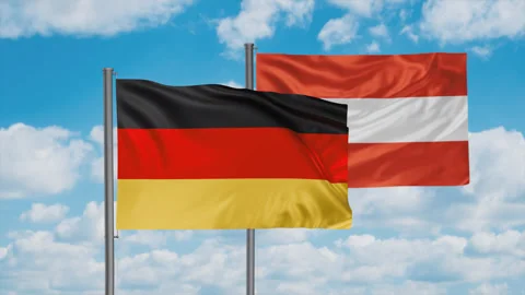 Austria and Germany flag Stock Footage 245110607