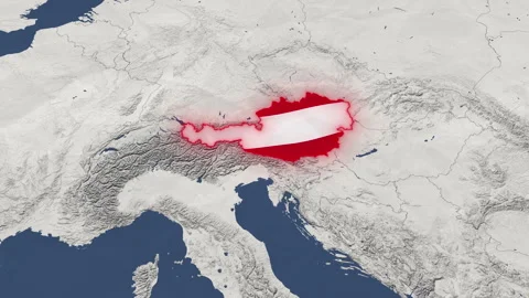 Austria animated map - light color Stock Footage 322074797