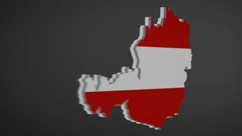Austria Border Map Intro Animation Stock Footage 205743736