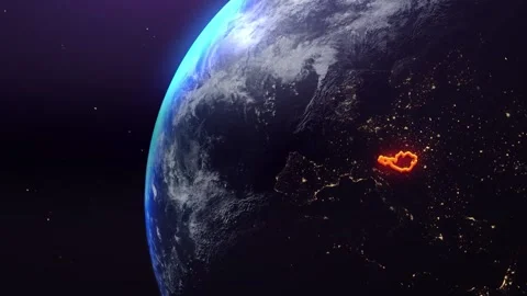 Austria border outline from space Stock Footage 195691269