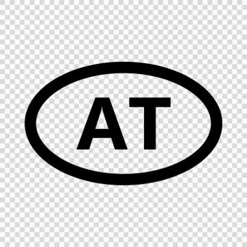 Austria code symbol. short country name. Domain name Stock-Illustration