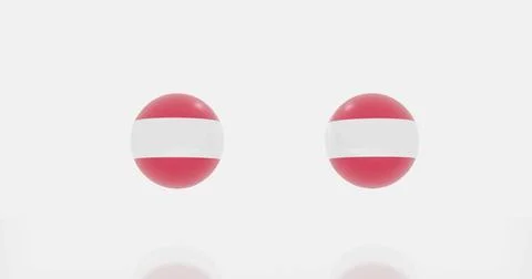Austria countries flag icon or symbols 3d render of globe in Austria count... Stock Photos