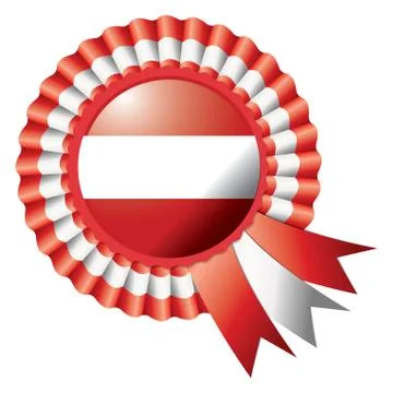 Austria detailed silk rosette flag, eps10 vector illustration Illustrazione stock