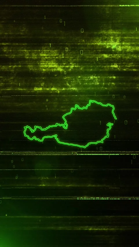 Austria Digital Futuristic Glitch Map Vídeos de archivo 334592176