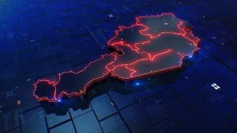 Austria digital map 4k  Stock-Fotos