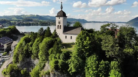 Austria drone footage - Traunkirchen Stock Footage 304967842