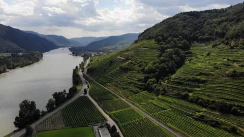 Austria drone view - Donauradweg Stock Footage 304967115