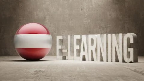 Austria. E-Learning  Concept Illustrazione stock