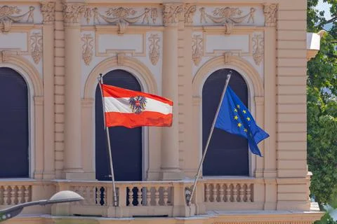 Austria Embassy Flag Stock Photos