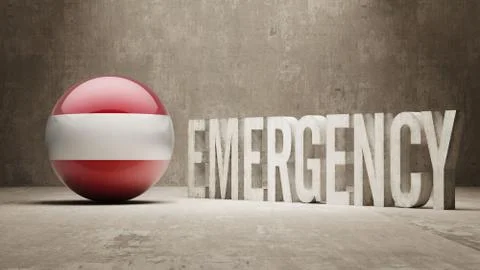 Austria Emergency Concept Stock Illustration