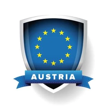Austria - EU member flag vector shield Stock Illustration