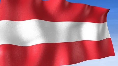 Austria Flag - 3 Angles with Masks [3WaveSeries] Stock Footage 103326209