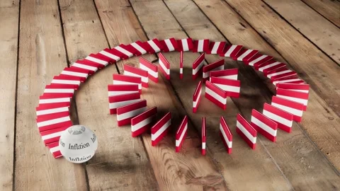 Austria Flag - Affected by Inflation Video stock 321552820
