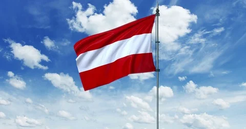 Austria flag animation, alpha channel Stock Footage 79312791