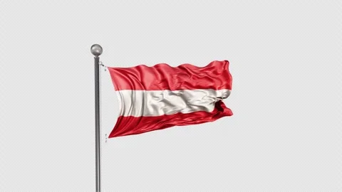 Austria Flag  Animation Loop Include Alpha 3D Rendering Stock-Footage 283145040