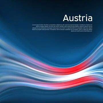 Austria flag background. Abstract austrian flag in blue sky. National holiday Ilustración de archivo