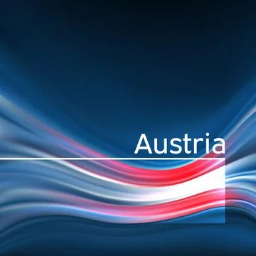 Austria flag background. Abstract austrian flag in blue sky. National holiday Stock Illustration