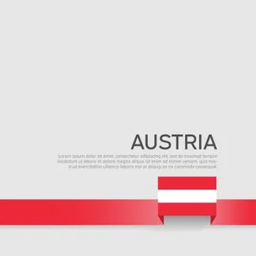 Austria flag background. Austria flag color ribbon on a white background Stock Illustration