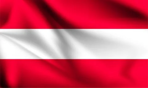 Austria flag blowing in the wind. part of a series. Austria waving flag. Stock Illustration