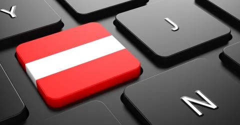 Austria - Flag on Button of Black Keyboard. Stock Illustration