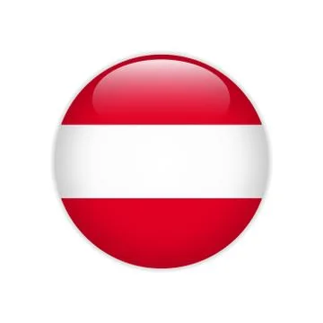 Austria flag on button Stock Illustration