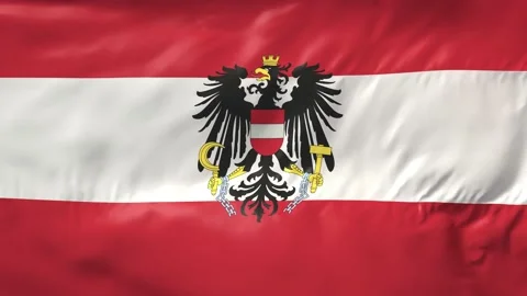 Austria flag with coat of arms as background. 動画素材 137536968