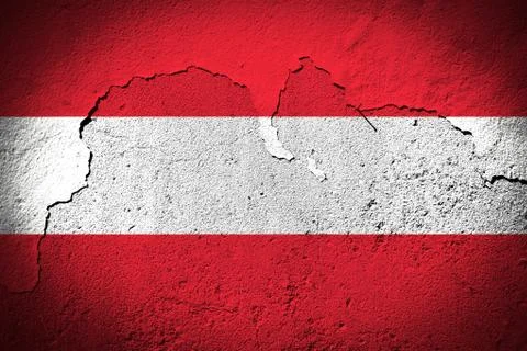 Austria flag on cracked wall Stock Photos