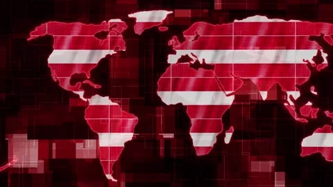 Austria flag earth map glowing technology motion news background Stock Footage 264588082