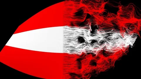 The Austria flag emerging from yarn Stock Footage 85027325