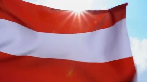 Austria Flag Flapping Stock Footage 118963048