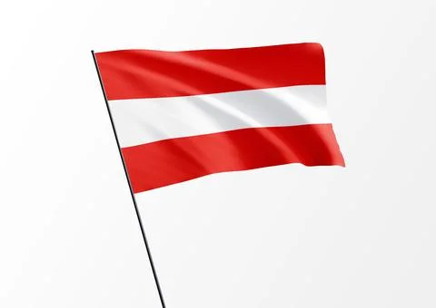 Austria flag flying high in the isolated background Austria independence day Stock Illustration