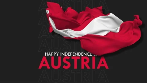 Austria Flag Flying in Wind, Happy Independence Day Stock Footage 232748990