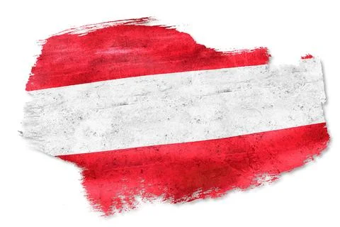 Austria flag grunge brush stroke white background Stock Illustration