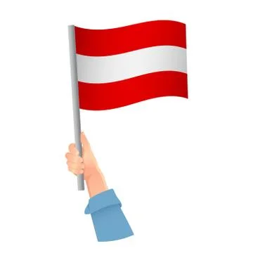 Austria flag in hand icon Stock Illustration