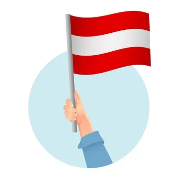Austria flag in hand icon 스톡 일러스트