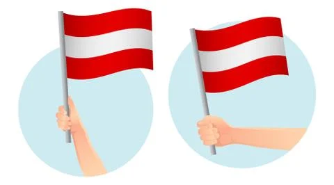 Austria flag in hand icon Stock Illustration