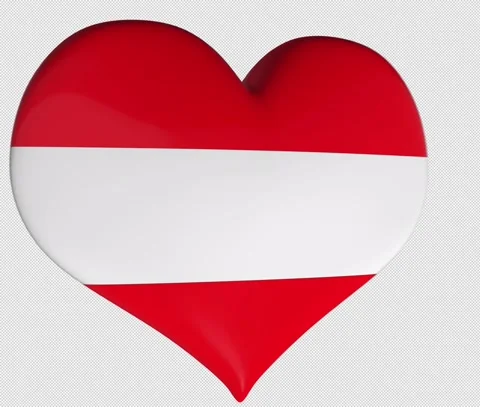Austria Flag Heart Turning Vídeos de archivo 143619836