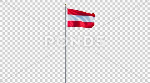 Austria flag, long shot, isolated with alpha channel Stock Photos