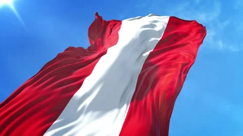 Austria Flag Low Angle View Stock Footage 295684238