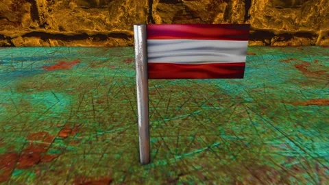 Austria Flag Post - Upwards Shot Stock Footage 270698556